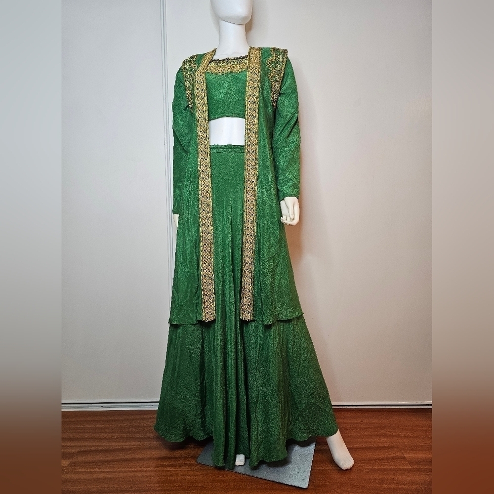 Ethnic Touch Midlands Womens Tradional India 3PC Set Emerald Green Size Medium